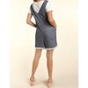 Women's Sleeveless Two Tone Denim With Pockets Romper - Haptics - 3 of 3