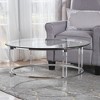 35.5" Tempered Glass and Acrylic Round Coffee Table with Airy Design for Living Room, Apartment, or Lounge - 3 of 4