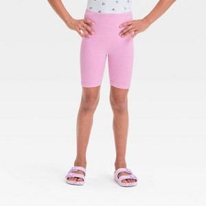 Grayson Threads Kids Big Girl Rib Biker Shorts - Pink - 1 of 3