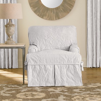 DAMASK DINING CHAIR COVERS WHITE AND IVORY GOOD QUALITY LIVING ROOM CHAIRS
