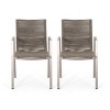 Sapphtopaz 2-Pieces Outdoor Dining Chairs Aluminum Outdoor Chair with Arms, Rope Seat for Poolside, Balcony, Lawn - 3 of 4