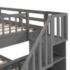 PAGED Simple Wooden Low Loft Bed Bunk Bed with Rolling Desk, Twin Size Bed Frame with Shelves, Drawers and Guardrail for Kids, Teens - 3 of 4