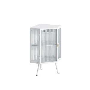 Dexmalle 22inch Floor Coner Cabinet with Tempered Glass Door - 1 of 4