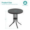 Sonkuki Patio Round Side table, Modern Industrial Style w/Metal Frame - 3 of 4