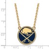 Black Bow Jewelry 14k Yellow Gold Plated Sterling Silver Buffalo Sabres NHL Necklace 18 Inch - 2 of 4