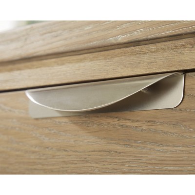 Light Brown Rectangular Wood End Table with Storage