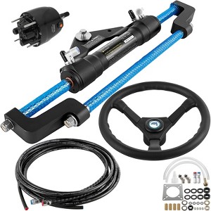 VEVOR Hydraulic Boat Steering Kit, 300HP Helm Pump, Cylinder, Wheel, 18 Feet Hose Hydraulic Steering Seal Kit, Corrosion-Resistant,Silver & Black - 1 of 4