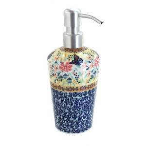 Blue Rose Polish Pottery B009 Manufaktura Soap Dispenser - 1 of 2