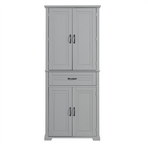 Tramull Multi-Functional Bathroom Storage Cabinet with Doors & Drawer, Adjustable Shelf - 1 of 4
