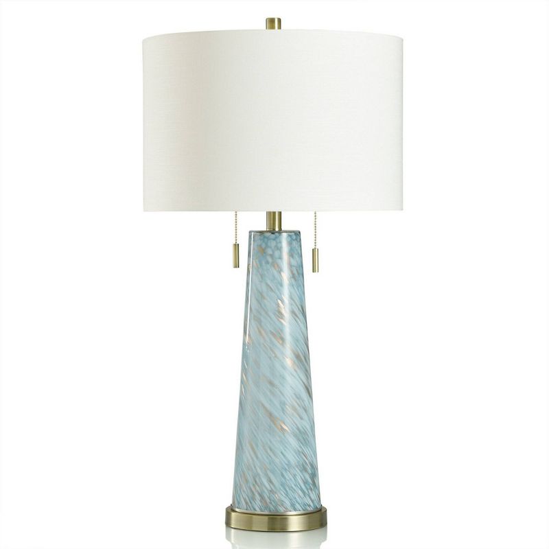 Urmila Blue Classic Tapered Gold Swirl Table Lamp Blue/White - StyleCraft, 1 of 5