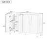 PAGED 4-Door Buffet Cabinet with Storage, Wood Sideboard Cabinet with Arc Handles and Adjustable Shelves, Cable Management Kitchen Storage Cabinet - 3 of 4