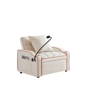 TiramisuBest 3 in 1 Sofa Foldable Sofa Bed Chair Convertible Recliner Adjustable Backrest Soft Velvet Feel Comfy Lounger - 1 of 4