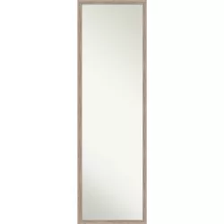 15" x 49" Hardwood Wedge Framed Full Length on the Door Mirror White - Amanti Art