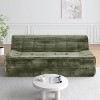 TiramisuBest 3-Seat Full-Sponge Corduroy Sofa, Modern Space-Saving Compression Design - Green - 3 of 4