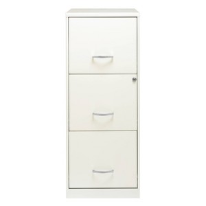 Space Solutions 18" Deep 3 Drawer Smart Letter Width Vertical File Cabinet Pearl White - 1 of 1