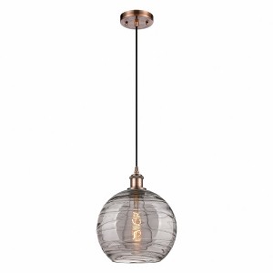 Athens Deco Swirl - 1 Light Cord Hung Mini Pendant In Industrial Style-13 Inches Tall and 10 Inches Wide - 1 of 1
