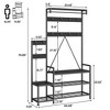 Parent-Child Coat Rack Shoe Bench Industrial Hall Tree with Bench - 3 of 4