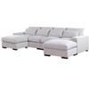 TIRAMISUBEST 112 inch Tatman Linen Blend Sectional 2 Ottomans Modular Chaise Glam Living Room Removable Cushions Minimal Tool Assembly - 3 of 4