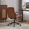 Ridstar Ergonomic Armrest Office Chair with Castors & Soft Cushion for Home & Office-Brown - 4 of 4