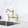 DOMETOUR Double Handle Widespread Kitchen Faucet with Traditional Handles - 2 of 4