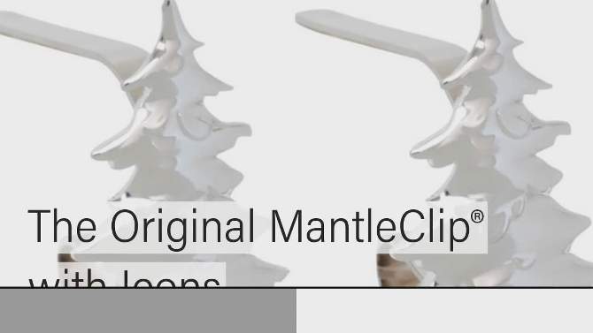 Original MantleClip 2ct Christmas Tree Silver Christmas Stocking Holder, 2 of 4, play video