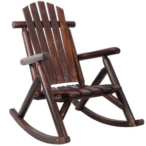 Lyngins Oversized Outdoor Fir Wood Rocking Chair – 21" Wide Contoured Seat, Indoor/Outdoor Accent Chair/Patio Chair with Wide Seat & Tall Backrest - 1 of 4
