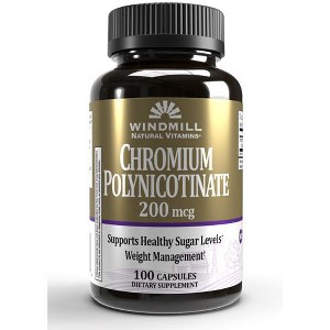 Windmill Chromium PolyNicotinate 200mg, Caps 100 Ct - 1 of 2