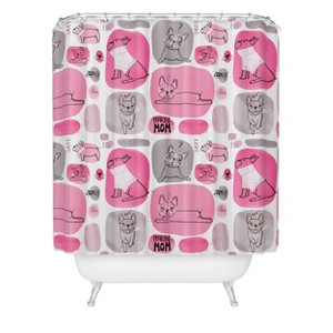 Deny Designs Isa Zapata Frenchie Mom Shower Curtain: Abstract Pattern, Polyester, Machine Washable - 1 of 3