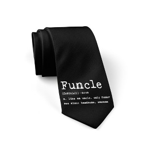 Crazy Dog T-Shirts Funcle Definition Necktie Funny Neckties for Men Uncle Tie Mens Novelty Ties - 1 of 4