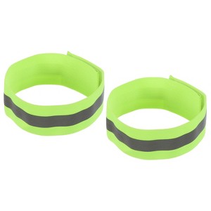 Unique Bargains Reflective Bands for Arm Wrist Ankle Leg Strip Wide Green 2 Pack - 1 of 4