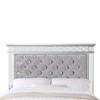81" Twin Bed Varian Bed Gray Velvet, Silver Mirrored Finish - Acme Furniture: Chrome Frame, Tufted Design - 2 of 4