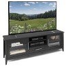 Jackson Extra Wide TV Stand for TVs up to 80" Black - CorLiving: Entertainment Center with Storage, Cable Management - 3 of 4