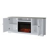 70" Farmhouse TV Stand for TVs up to 70" with Electric Fireplace White - Festivo: MDF Media Console, Storage, 123lb Weight Capacity - 3 of 4