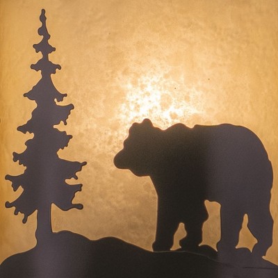 Rustic Burnished Bronze Bear and Tree Wall Sconce