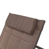 Outdoor Recliner Five Position Quilted Headrest Aluminum Chaise Lounge Brown - Crestlive Products - image 3 of 4