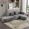 110" Modern Sectional Sofa Couch For Living Room Curved Upholstered Sofa Couch With Chaise Lounge,4-Seat Chenille Fabric Sofa Couch-Cuddlewood - 2 of 4