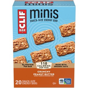 CLIF Bar Mini Crunchy Peanut Butter Granola Protein Bar Made with Organic Oats - 5g Protein - 19.8oz/20pk - 1 of 4