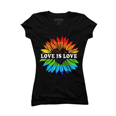 Adult Design By Humans Love is Love Sunflower Pride By Belugastore T-Shirt