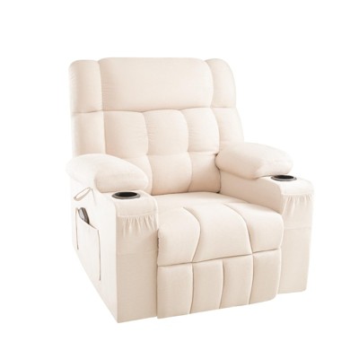 Manual Recliner for Adults,Classic Overstuffed Reclining Chair with Cup Holders,Side Pockets