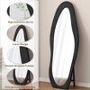 Angel Sar 63"x24" Full Length Floor Mirror, Wavy Flannel-Wrapped Standing Mirror with Wood Frame, Shatterproof Black Wall Mirror for Bedroom - 4 of 4