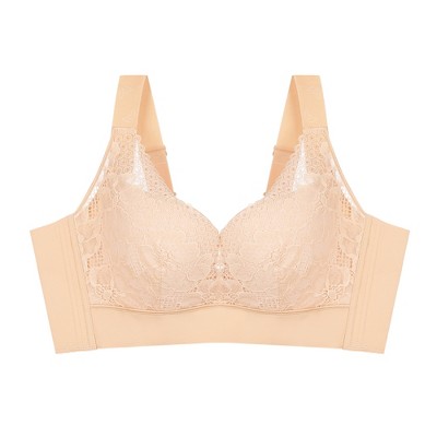 Agnes Orinda Women's Plus Full Coverage Lace Soft Cup U Back