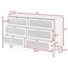 KTMBDW 6 Drawer Double Dresser for Bedroom, Rattan Chest of Dressers, Modern Wooden Dresser Chest for Living Room and Entryway - 3 of 4