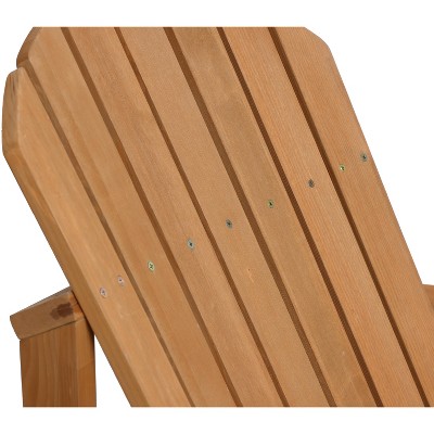 Natural Wood Adirondack Chair with Cup Holder