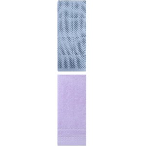 REGALWOVEN Solid Stripe Pattern Bathroom Face Hand Towels 14" x 30"/13" x 30" 2 Pcs - 1 of 4