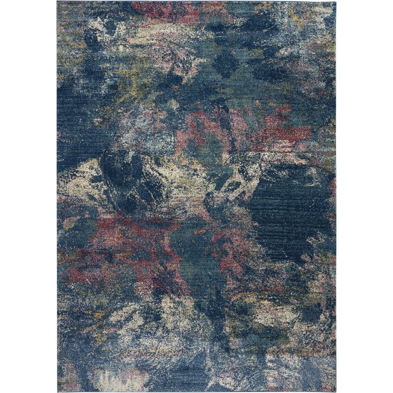 Nourison Fusion FSS17 Blue/Pink/Yellow Colored Area Rug, 1 of 11