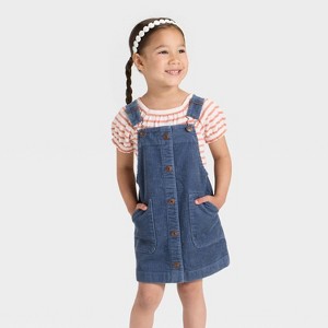 OshKosh B'gosh Toddler Girls' Corduroy Skirtall - Navy Blue - 1 of 3