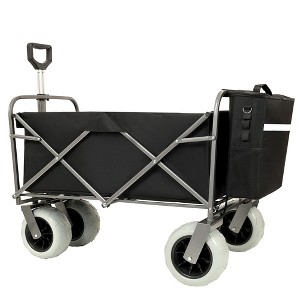 NAYSAYE Wagons All Terrain Utility Cart with Cooler Bag and Multiuse Strap for Outdoor Adventures, Black, 42.52"*25.98"*44.49" - 1 of 4