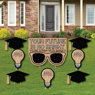 Big Dot of Happiness Bright Future - Yard Sign and Outdoor Lawn Decorations - Graduation Party Yard Signs - Set of 8