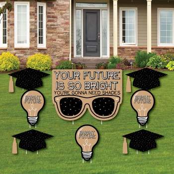 Big Dot of Happiness Bright Future Outdoor Decorations - Graduation Signs - Set of 8
