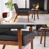 Faux Leather Black Armchair with Wooden Frame, Upholstered Living Room Chairs Comfy Reading For small space - 4 of 4